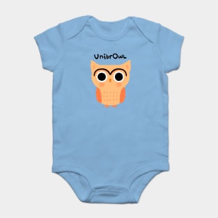 UnibrOwl Funny Cute Owl with Unibrow Baby Bodysuit